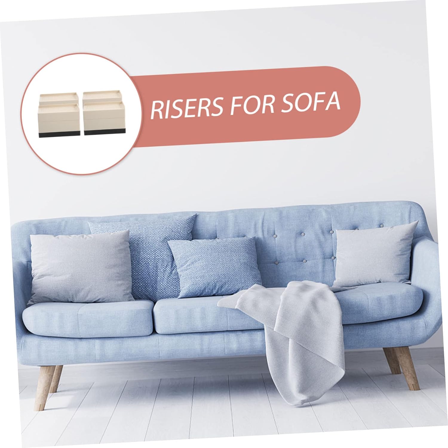4pcs Bed Lifts Risers Bed Risers for Frame Nonslip for Chair and Couch