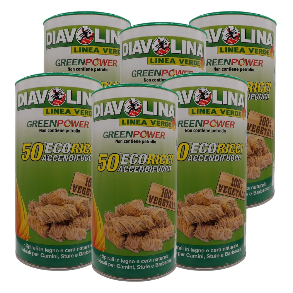 ECORICCI ACCENDIFUOCO 100% VEGETALE, Spirali in legno e cera naturale, Ideali per Camini, Stufe e Barbecue. 400 gr. (4)