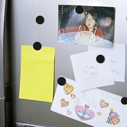 Miniatura 6 de MIKEDE Imanes de tierras raras, imanes redondos negros superfuertes con respaldo adhesivo, imanes de disco resistentes de neodimio para