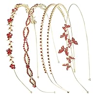 Vista 15 de Wecoe Paquete de 4 diademas de diamantes de imitación para mujeres y niñas, diadema de flores para boda, despedida de soltera, fiesta, baile