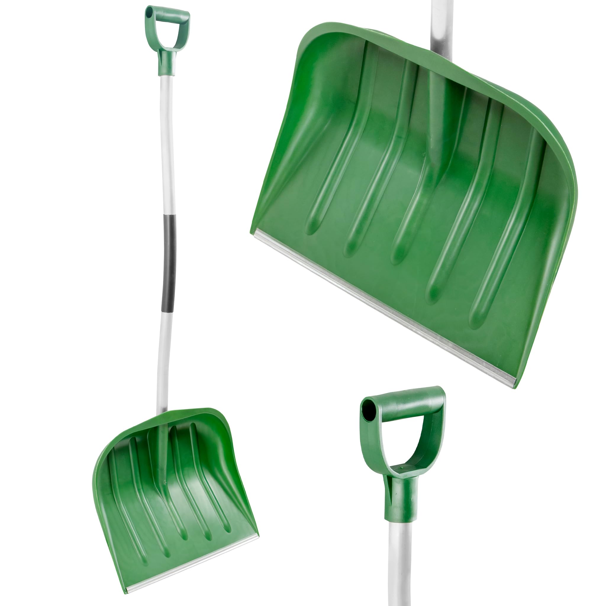 KB Tools Snow Shovel for Driveway – Heavy Duty Polypropylene Snow Shovels with Aluminium Handle – Ergonomic Cordless Snow Shovel for Garden, Yard, Patio – Recycled Material – Made in EU