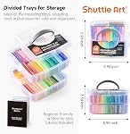 Shuttle Art Polymer Clay, 60 Colors Oven Bake Modeling Clay with 19 Creative Clay Tools and 16 Kinds of Accessories, Non-Toxic, Non-Sticky, Ideal DIY Art Craft Gift for Kids Adults
