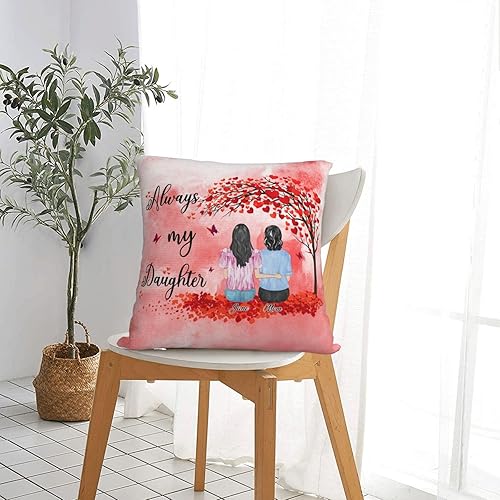 Miniatura 5 de Always My Daughter Personalized Pillow Cushion Covers Custom Mother Daughter Design Name Pillow Case Mother's Day Pillowcases for Mom Mama Wife