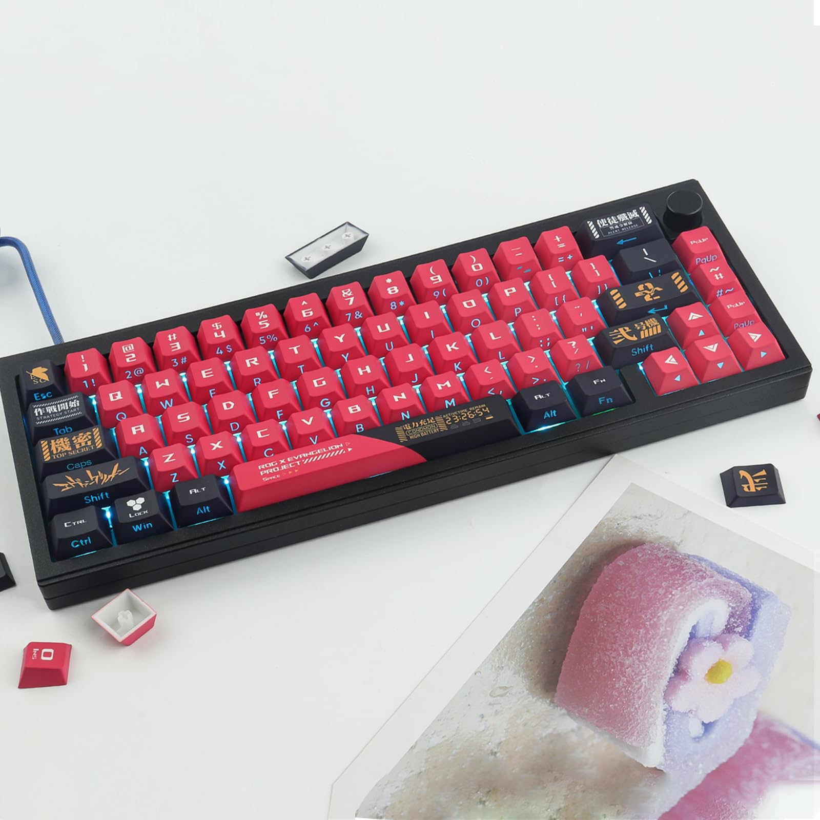 PBT Keycaps, 129 Touches Double Shot Keycaps Dye Sublimation Side Engraved Transparent Japanese Keycap Set for Cherry MX Switches ASIN/ISO Layout Mechanical Keyboards