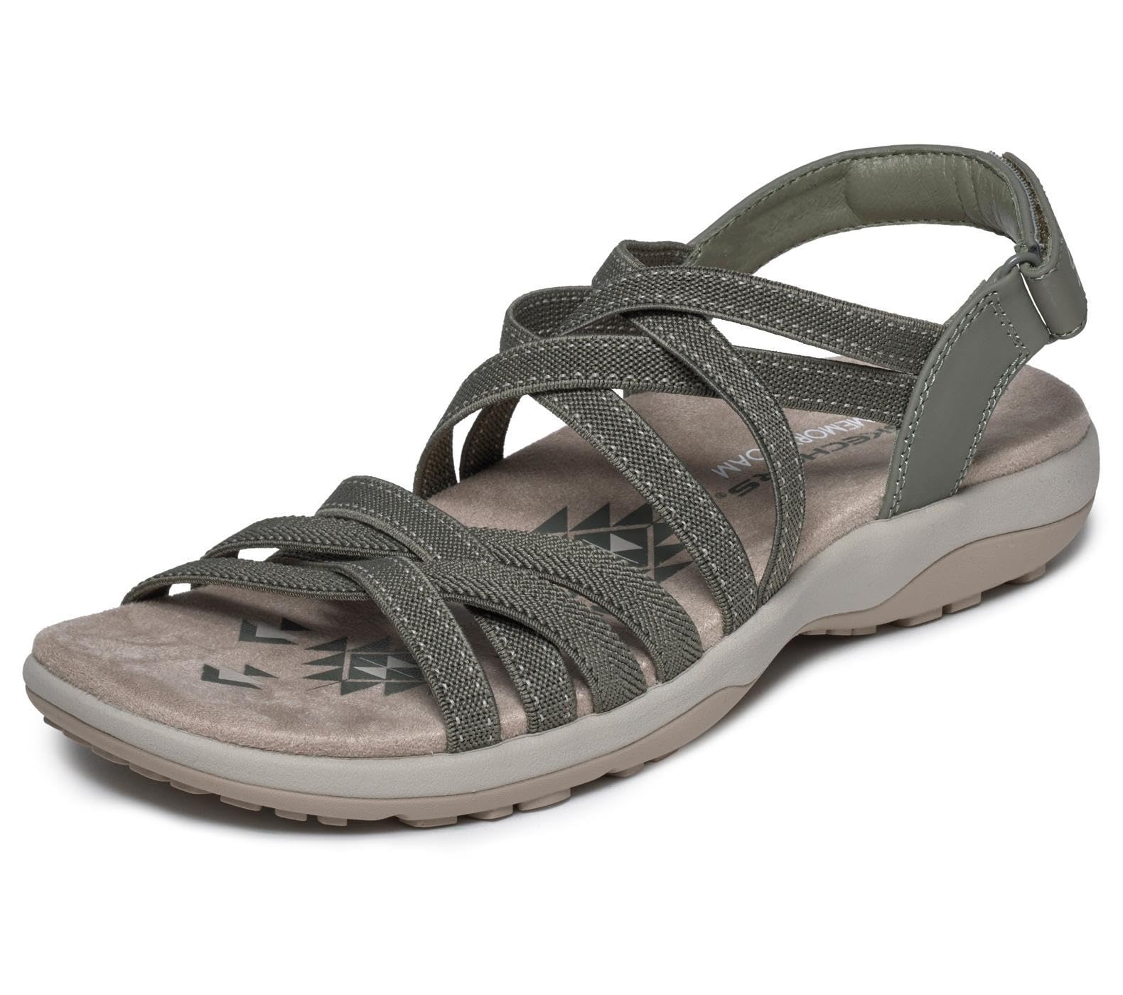 Skechers Reggae Slim 61 OLV Olive Green Womens Walking Sandals 163571 in a Plain Man-made in Size 8