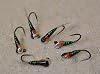 Moscas Perdigon Jig Head de Tungsteno Naranja, Negro y Perla - Ninfa Euro Atada en Anzuelo Hanak - Paquetes de 6 3