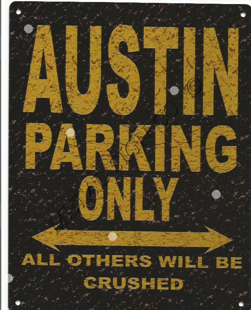 Tracy's Signs 8X10in Austin Parking Sign Rustic Style 8X10in 20X25cm Car Shed Tin Garage Workshop Wall Art