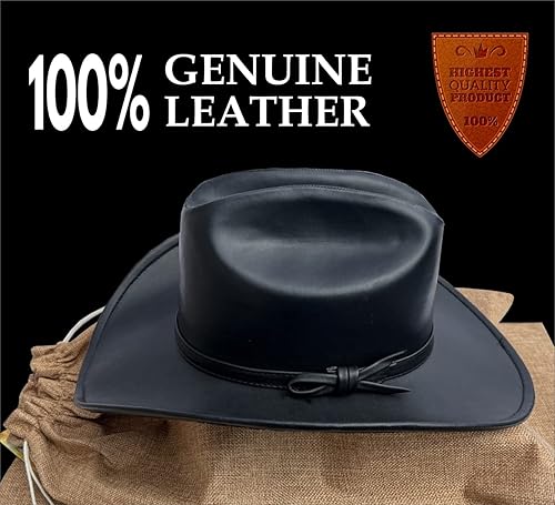 Miniatura 4 de Sombrero de cuero vacuno sombrero vaquero occidental para hombres y mujeres estilo clásico Outback
