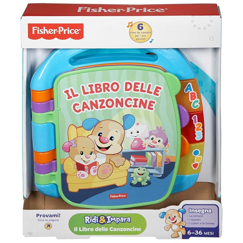 Immagine del prodotto Fisher-Price- Il Libro delle Canzoncine Ridi e Impara, Libricino con Filastrocche che Incoraggiano il Bambino a Girare le Pagine e Cantare, giochi bambini 1 anno, Giocattolo per Bambini 6+mesi, CDH49