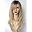 Long Layered Shoulder Length Blonde with white highlight wig Synthetic Hair Multicolor Wigs for White Women (Blonde with White Highlight)