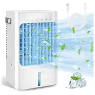 Portable AC Fan, Mini Air Cooling Fan with 3 Speeds,Air Conditioner with 120° Oscillating & 1-8H Timer, Air Cooler Fan with 7 Colors and mist,Ventilador portatil de CA for Bedroom Office Desk-900ml