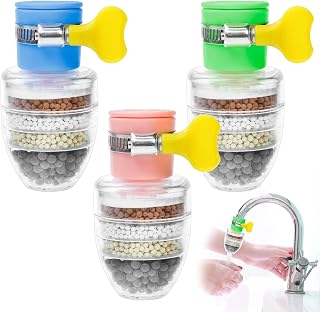 3 Piezas Filtro de Agua para Grifo, Cartuchos de Repuesto Antical con Perlas Minerales, Compatibles con Grifos de Cocina y Baño, Mejora el Sabor del Agua Potable