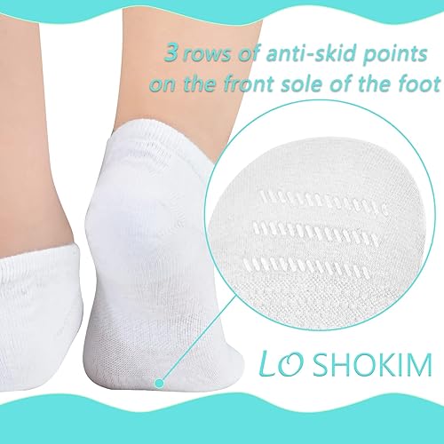 Miniatura 4 de LO SHOKIM Calcetines invisibles para bebés, calcetines tobilleros de corte bajo para niños, antideslizantes, transpirables, de algodón suave, 6 pares