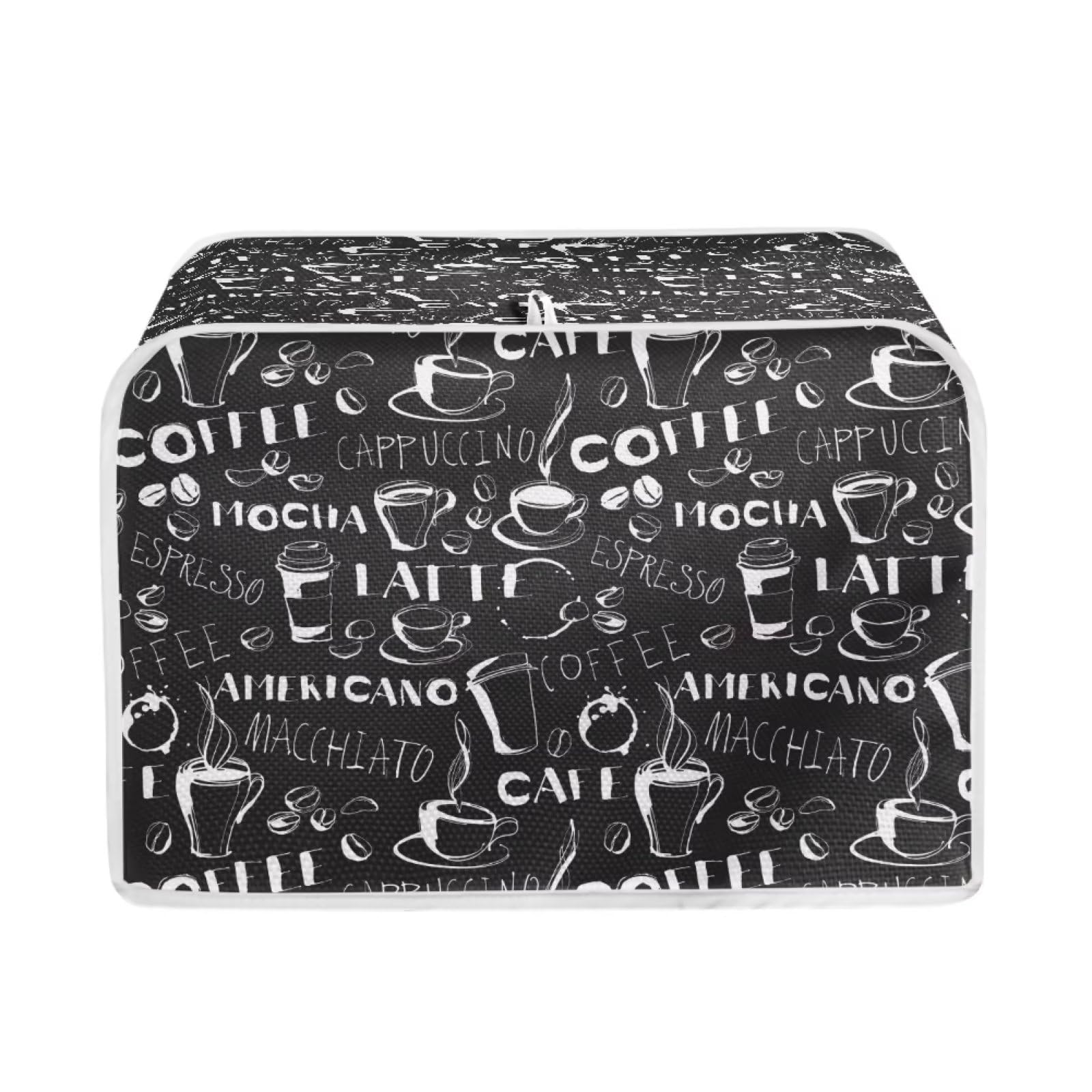 JSLXYYBQ Black Coffee Print Kitchen Toaster Cover Appliance Bread Maker Cover Toaster Oven Dust Cover for Protect Bread Machine