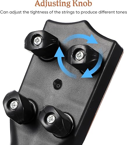 Miniatura 4 de Kisangel Mini ukelele de juguete para niños de 9.8 pulgadas, 4 cuerdas, instrumento musical de guitarra infantil, de plástico ligero, educación