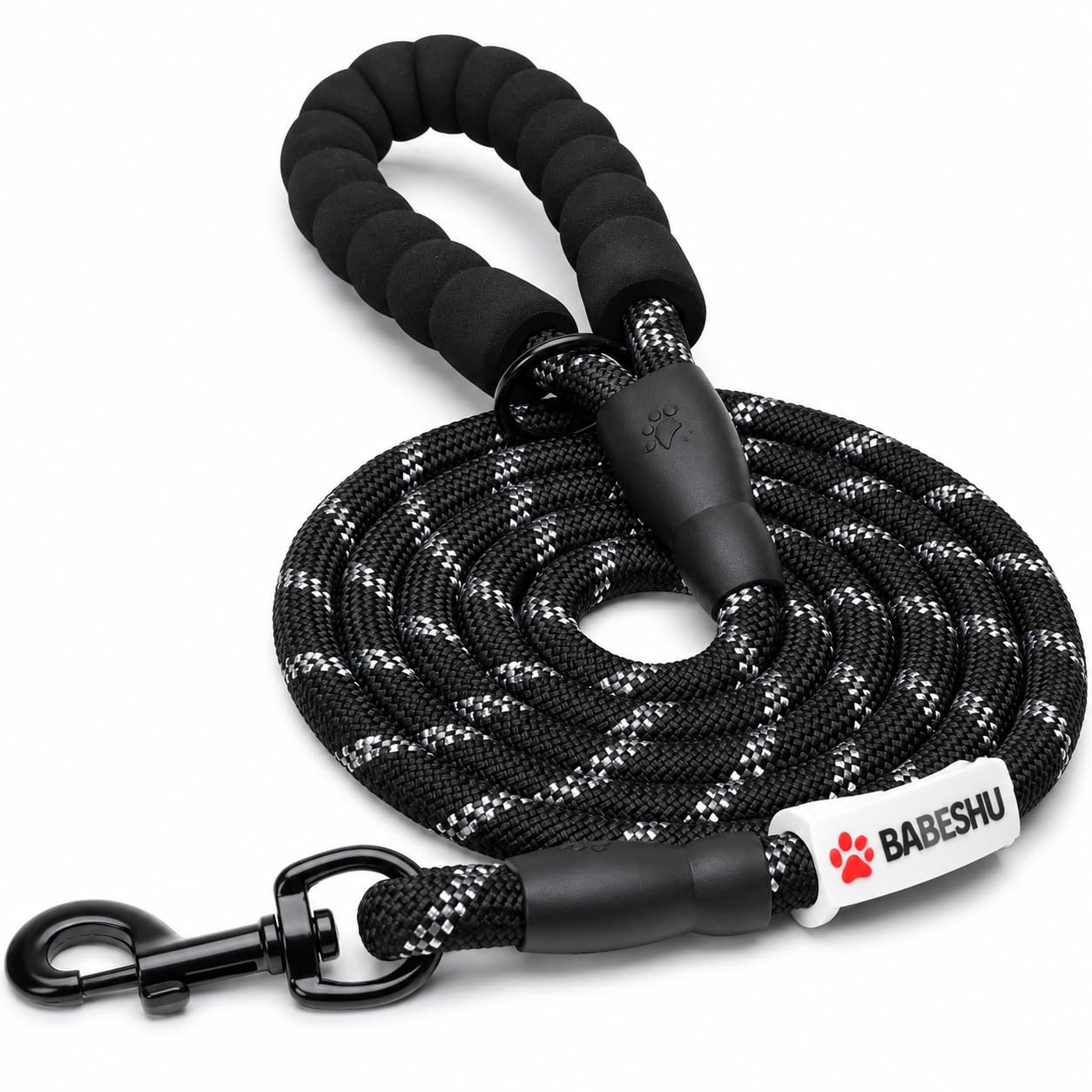 Heavy Duty Nylon Dog Leash | Anti Slip Padded Handle Long Dog Leash | Highly Reflective Leash for Dogs | Dog Rope for Medium & Large Dogs | Dog Training Leash | (Black, 5 Feet Long)-image-31
