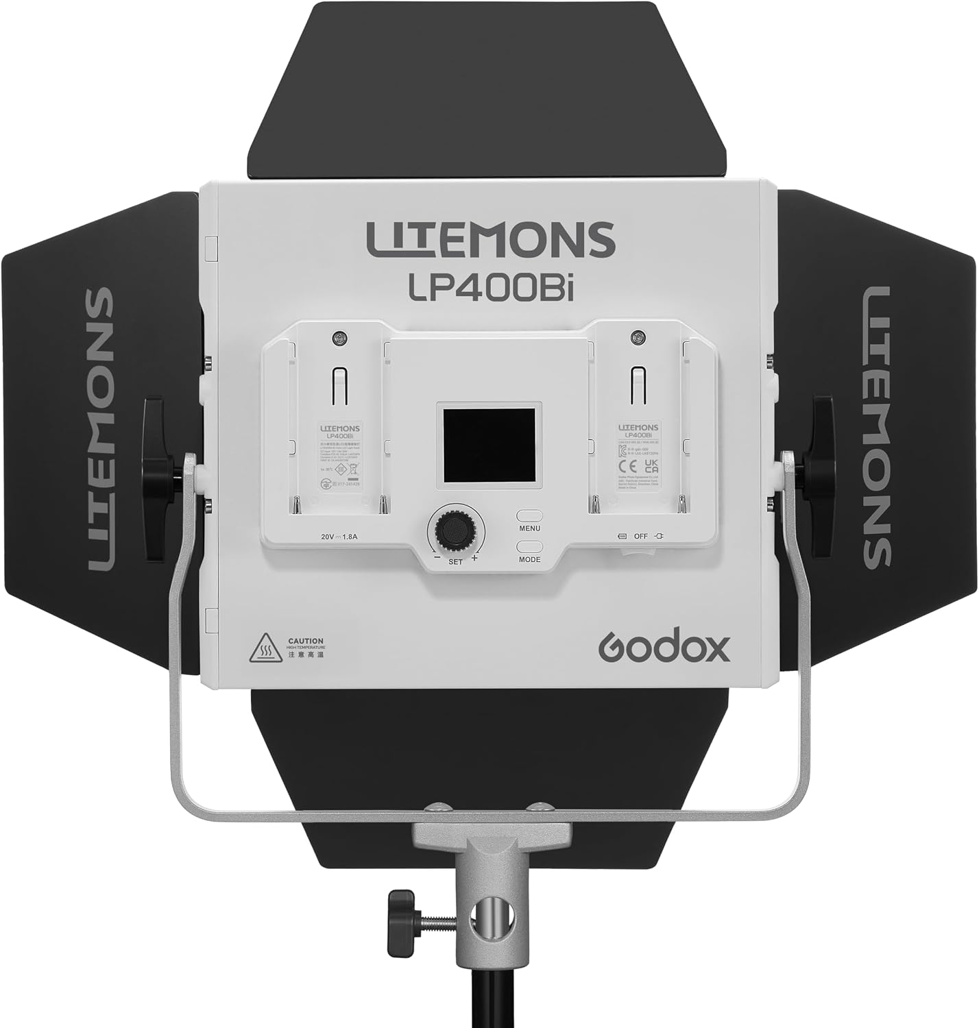 Godox Litemons Bi-Color LED Light Panel for Video & Photography, 36W Output, 2800–6500K CCT, CRI 96, Bluetooth App Control, NP-F Battery Power, Barndoors & Carry Case (LP400Bi)