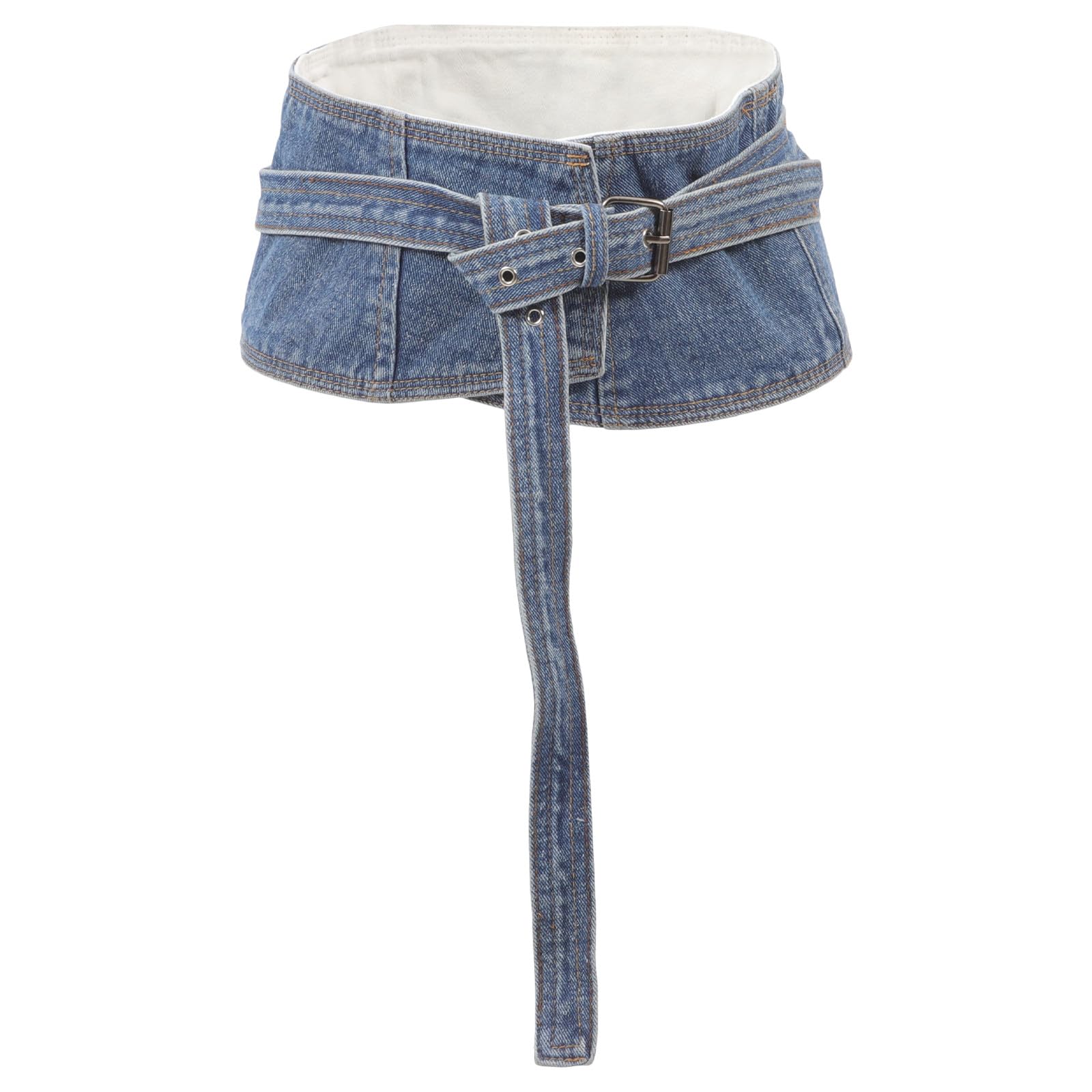 SOIMISS Ceinture en Denim Bleu Large pour Femme, Style All-match