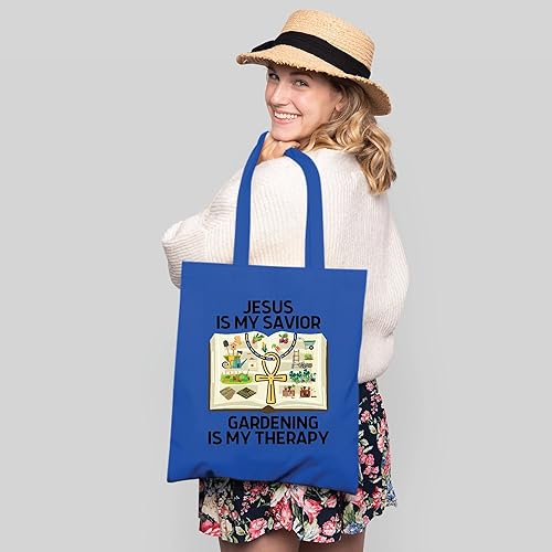 Miniatura 3 de Get Religion Based Gardening Gift For Jesus Loving Gardeners Farmers Natural White Multicolor Canvas Tote Bag