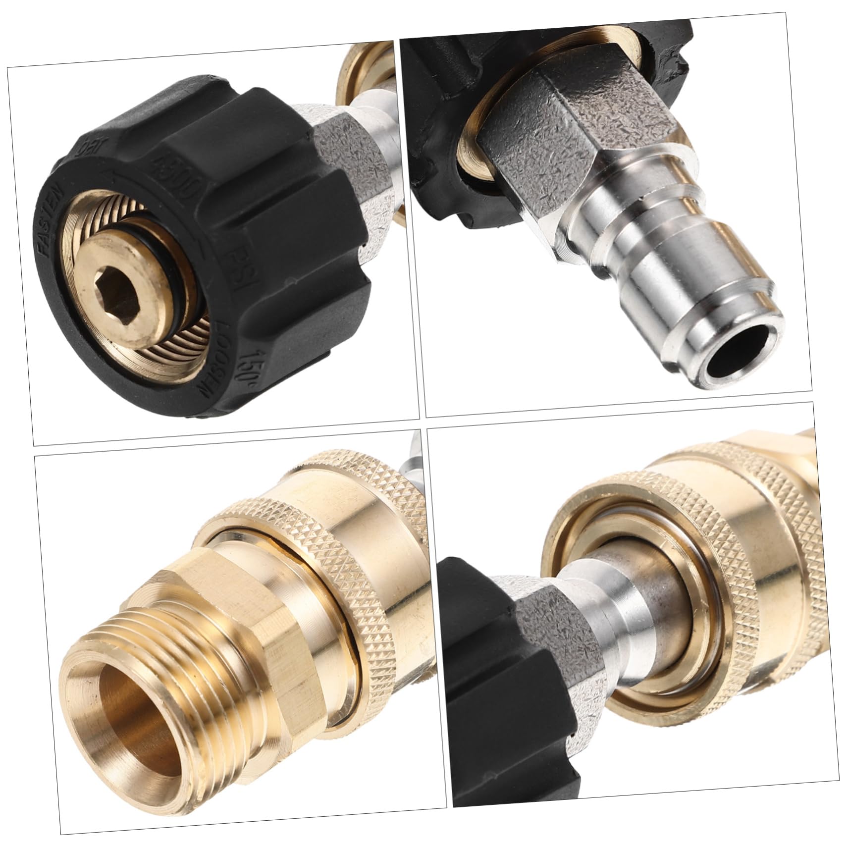 Yardwe 3 Juegos Conector Tubo Grifo sin Cable Adaptador Manguera Jardin Adaptador Manguera jardín Adaptador de rociador de Lavado Adaptador de pulverizador de Alta presión latón Golden