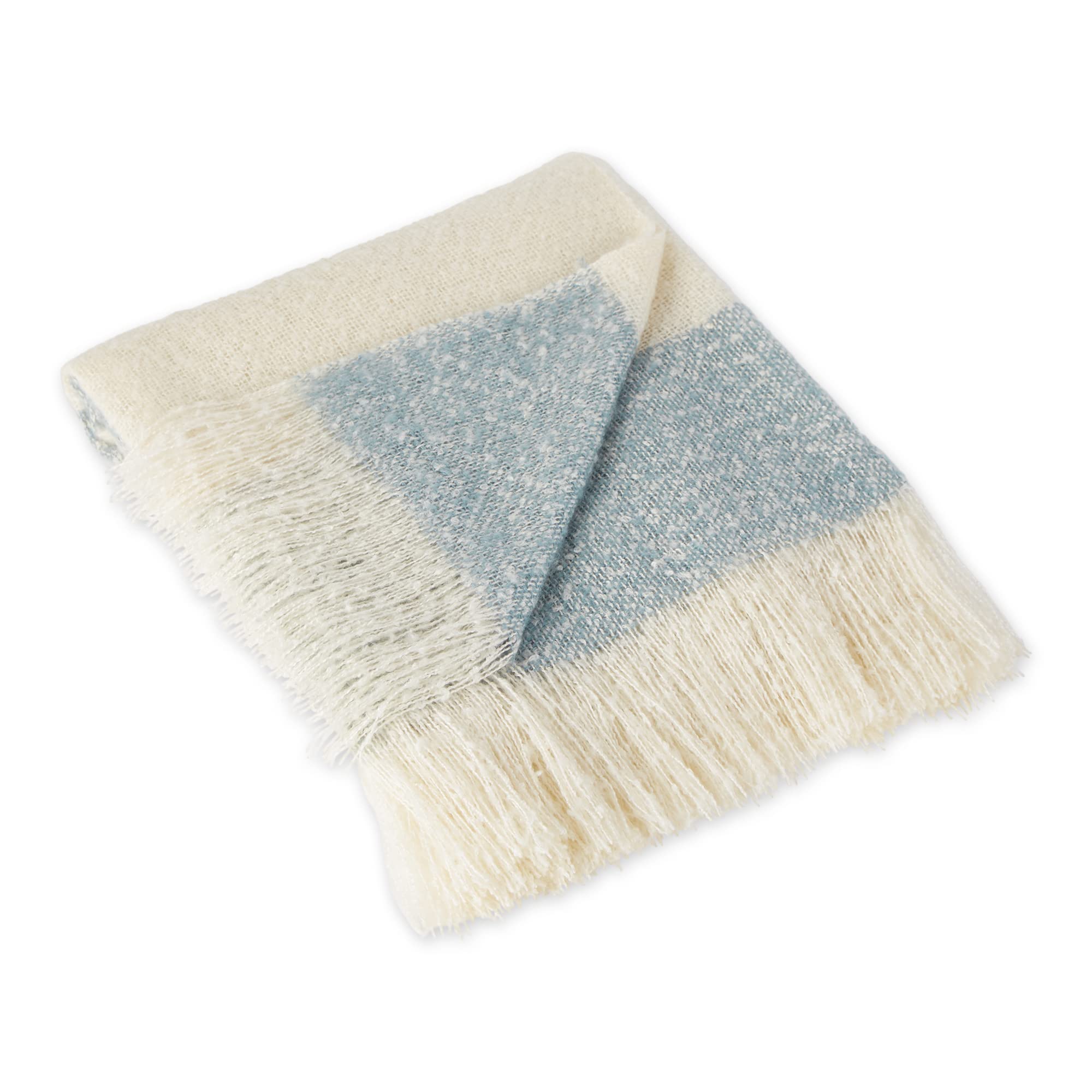 DII Acrylic Rugby Stripe Woven Throw, Blue, 50x60