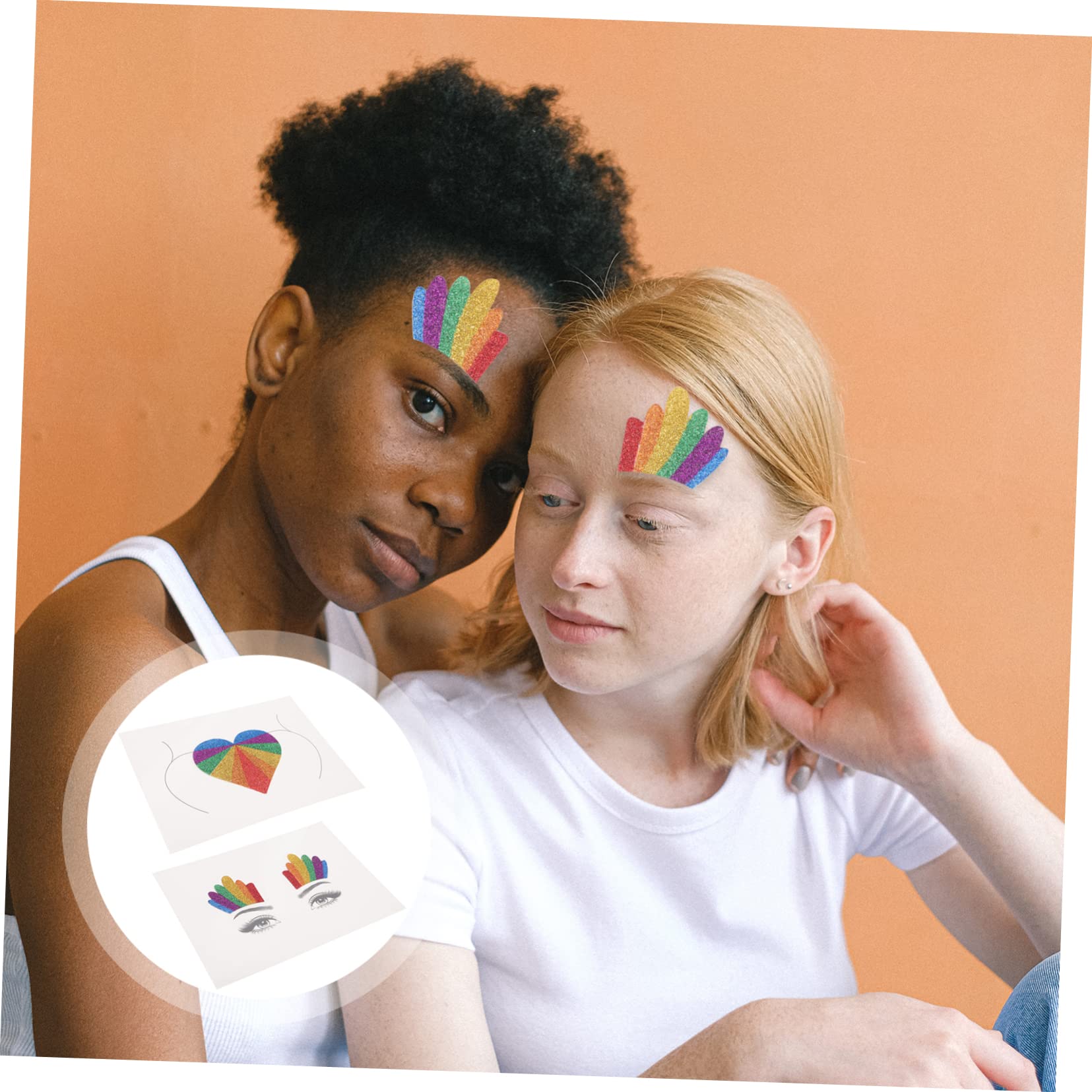 Healeved 8pezzi Adesivi Glitterati Rainbow Per Pride Day Da Decorazioni Per Viso e Corpo Per Feste e Parate Lgbtq