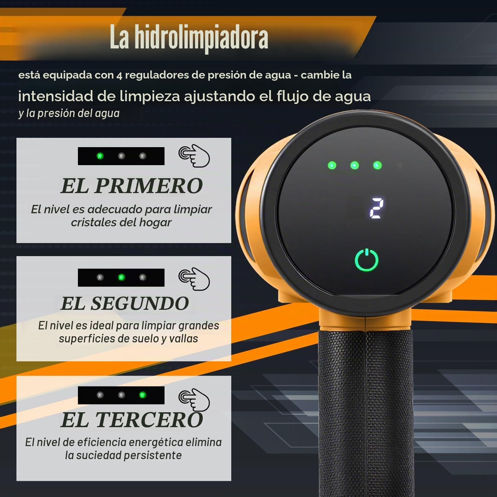 Hidrolimpiadora Inalámbrica,200 Bar Hidrolimpiadora Portátil con Modo 4,Pistola Agua Presion con 2×4.0Ah Baterías Recargable,Boquilla 6 en 1,Manguera 5M,Pistola de Agua a Presión para Jardín y Coche