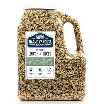 Harmony House Foods, Dried Zucchini, Diced, 43 Ounce Gallon Size Jug