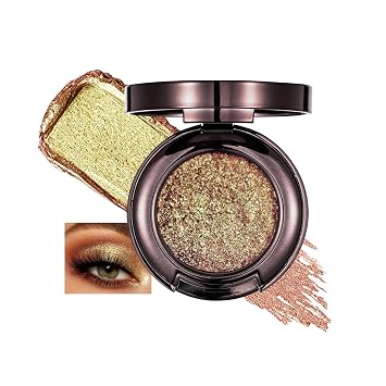 Holographic Duochrome Glitter Eyeshadow Palette, Olive Gold