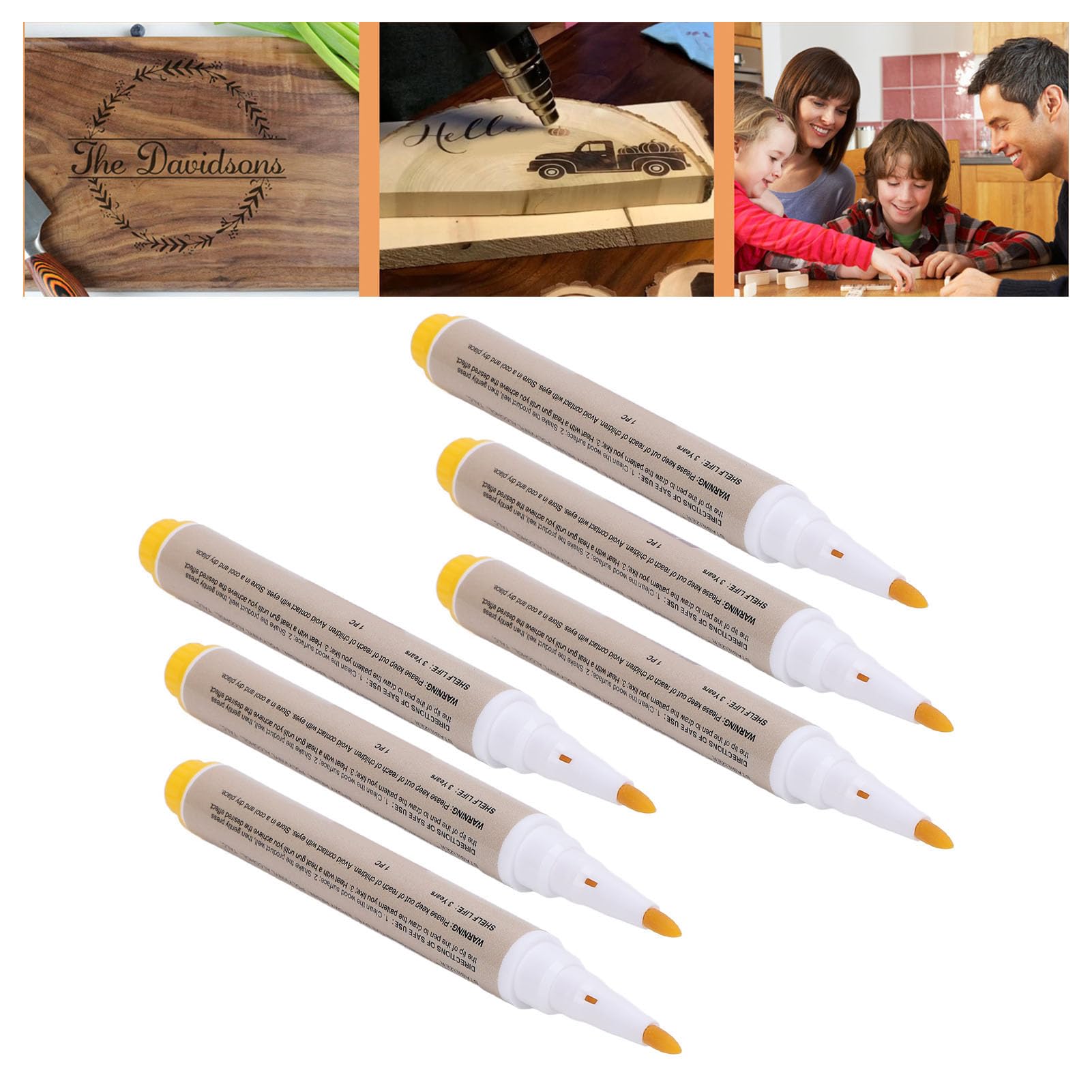Amazon.co.jp: ochun ウッドバーニングペンキット6本、焼き絵ウッド
