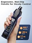Casfuy 6-Speed Grindière à ongles pour chien – 50%+ Boost Power Dog Trimmers silencieux avec bouchon de poussière & 2 LED Lumières & 2000mAh pile & 4.8V Outil de fichier d'ongle électrique pour les grands chiens moyens