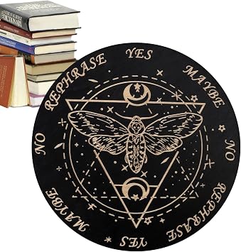 Divination Board, Wijah Spirit Board - Decision Maker Planchet Decorative Message Wooden Board - Spirit Decorations, Pendulum Board Game for Beginners and Families