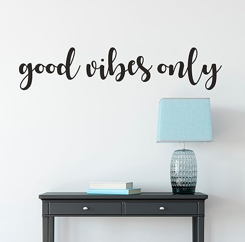 Calcomanías de pared con citas motivacionales, con frase inspiradora "Good Vibes Only", para sala de estar, palabras positivas, decoración mural