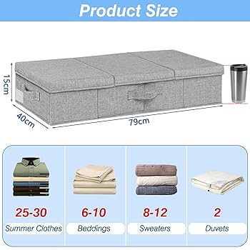 Scatole Pieghevoli Sotto Letto Con Cerniera - 2 Contenitori Per Vestiti, Coperte E Scarpe