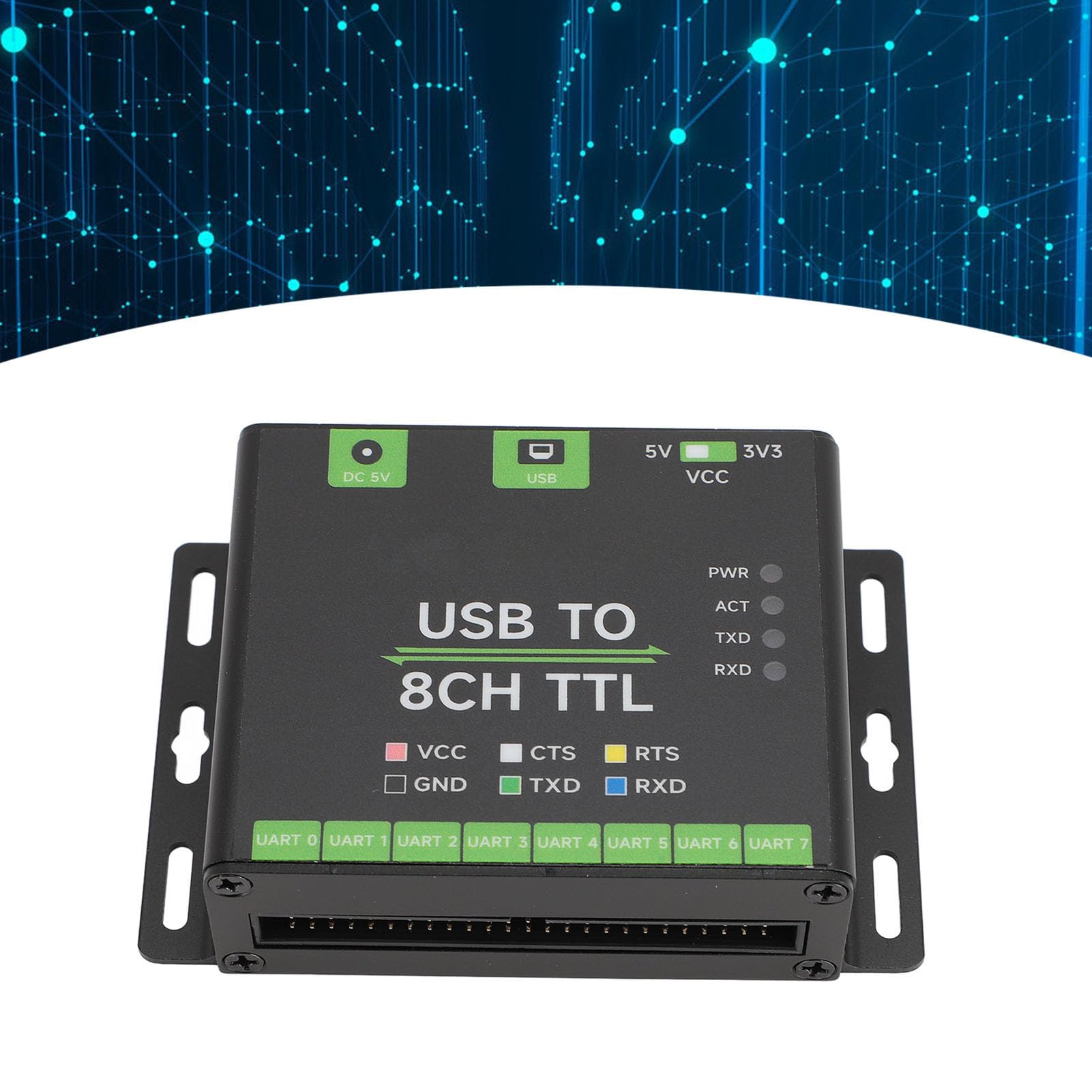 Dpofirs Convertitore da USB a TTL con Circuiti di Protezione Multipli, Livello Operativo 5 V, per Vari Sistemi Operativi, Interfaccia di Connessione Antiinversione 50PIN