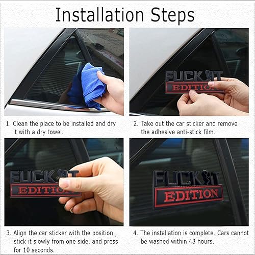 Miniatura 33 de Fuck IT Edition - Emblema para exteriores de automóvil, calcomanía 3D, emblema Fuck-IT Edition, calcomanía 3D para guardabarros, calcomanía de Azul