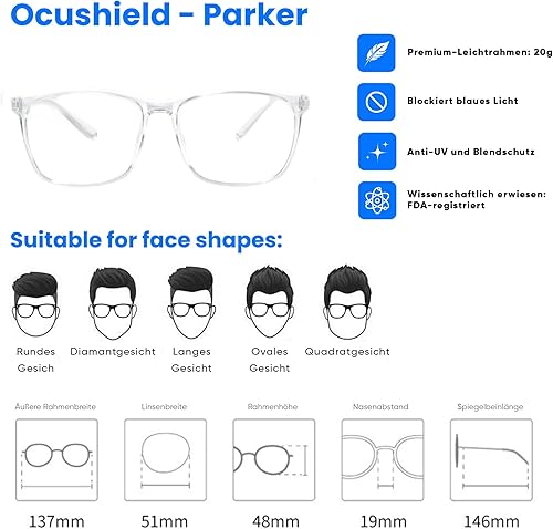 Miniatura 4 de Ocushield Gafas de bloqueo de luz azul que evitan la fatiga ocular de dispositivos digitales | Desarrollado por optometristas | Para adultos y niños