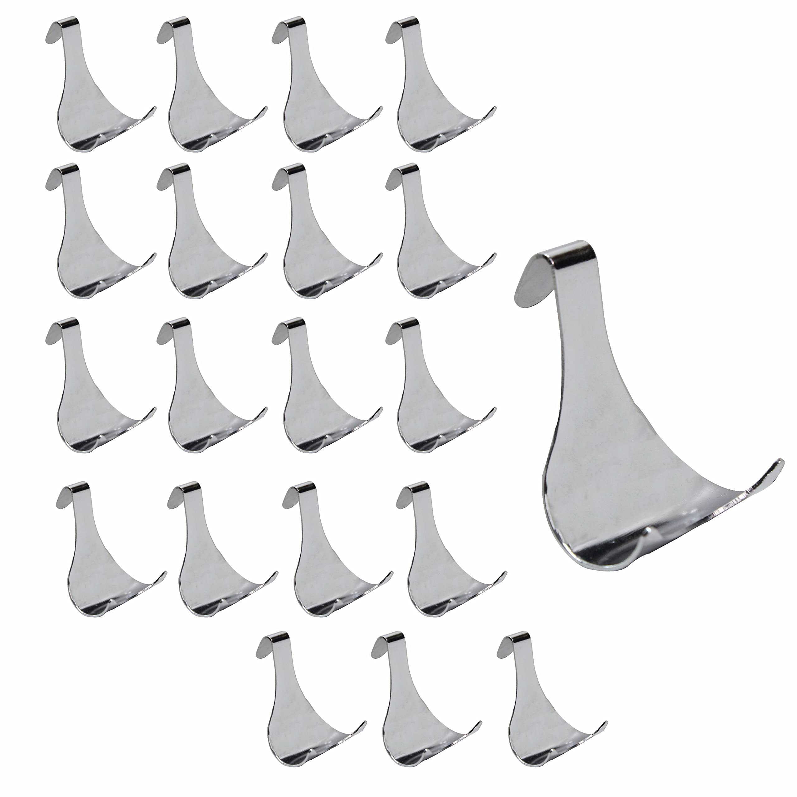 SUL Chrome Plated Moulding Hook Picture Rail Hooks Hangers, Picture Moulding Rail Frame Hook Hangers for Art Exhibition Gallery Picture Billboards Hanging Clothes Keys Holder – CHROME (20 PK)