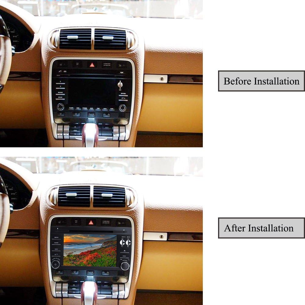 Android 7.1 Car Stereo 7" in Dash Autoradio 2 Din Head Unit RAM 2G Car Radio Car GPS Navigation with DVD Player for Porsche Cayenne (2003-2010) (Autoradio)