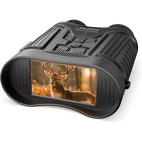 Night Vision Goggles, 4K HD Night Vision Binoculars with with 7X Digital Zoom, 3'' HD Screen & Rechargeable Battery for Camping & Security, Gifts for Men Him Husband Dad