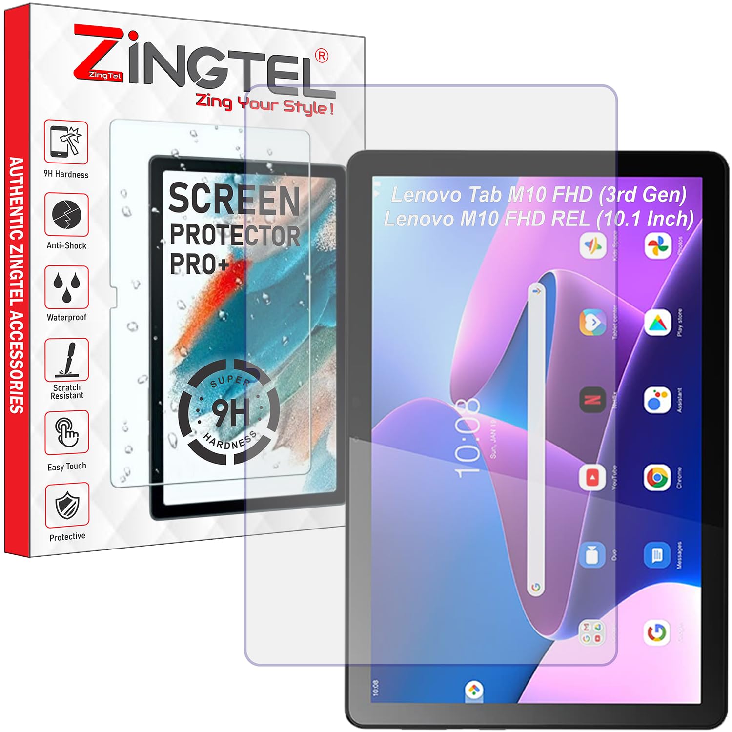 ZINGTEL Matte Screen Guard Compatible With Lenovo Tab M10 FHD 3rd Gen/Lenovo M10 FHD REL (10.1" Inch Tablet) Flexible Anti Glare Matte Screenguard Not a Tempered Glass Screen Protector