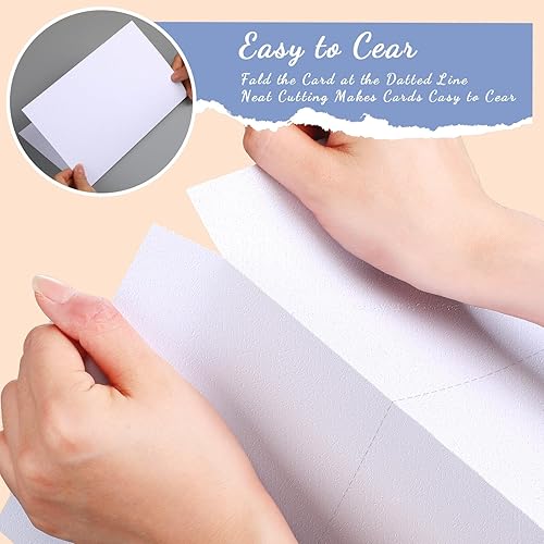 Miniatura 3 de Satinior 400 tarjetas postales para impresoras láserinyección de tinta de 8-12 x 11, 4 por página, tarjetas de visita imprimibles en blanco con