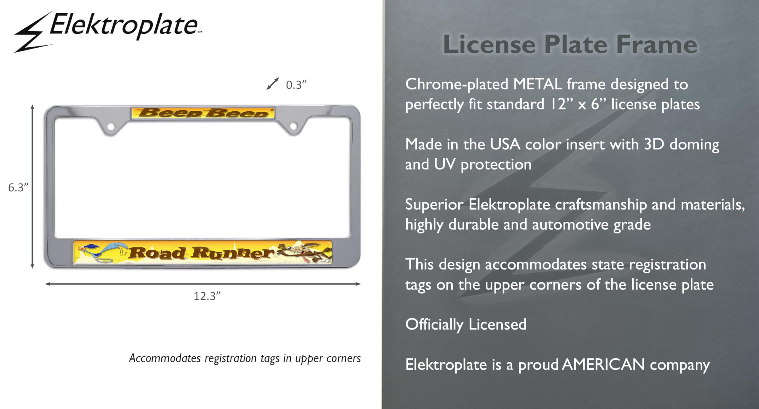 Amazon.co.jp: Elektroplate ナンバープレートフレーム ロードランナー