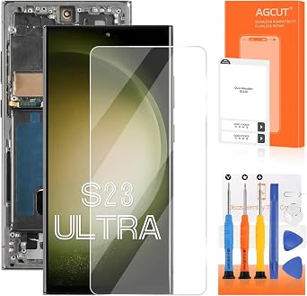 OLED for Samsung Galaxy S23 Ultra Screen Replacement for Display Samsung S23 Ultra LCD S918B S918U LCD Digitizer Touch Assembly with FrameSupport Fingerprint,US Version