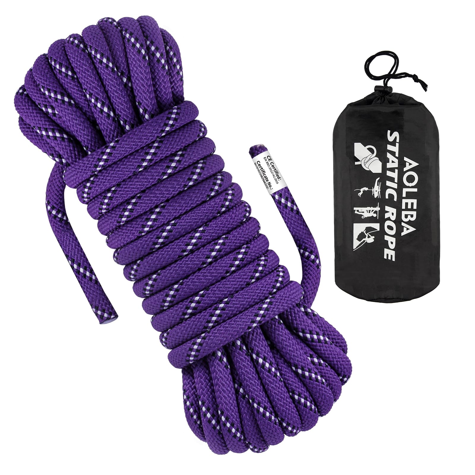 AOLEBA 10.5 mm Static Climbing Rope 10M(32ft) 20M(64ft) 30M(96ft) 50M(160ft) 70M(230ft) Outdoor Rock Climbing Rope, Escape Rope Ice Climbing Equipment