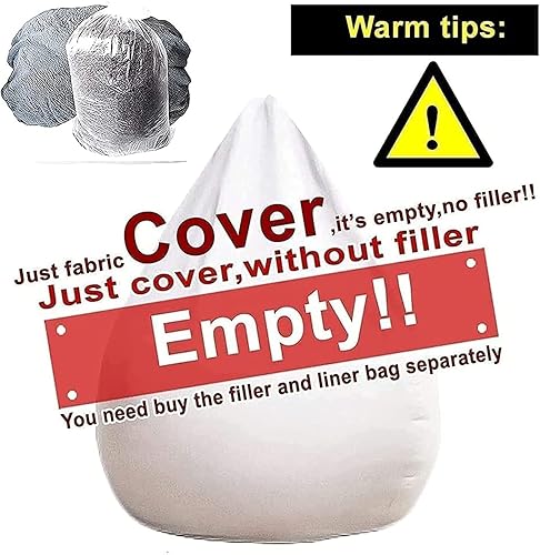 Miniatura 4 de DIOB Funda para silla de puf gigante para adultos, cómoda y esponjosa (sin relleno, solo funda), funda de sofá suave de gran tamaño, color amarillo,