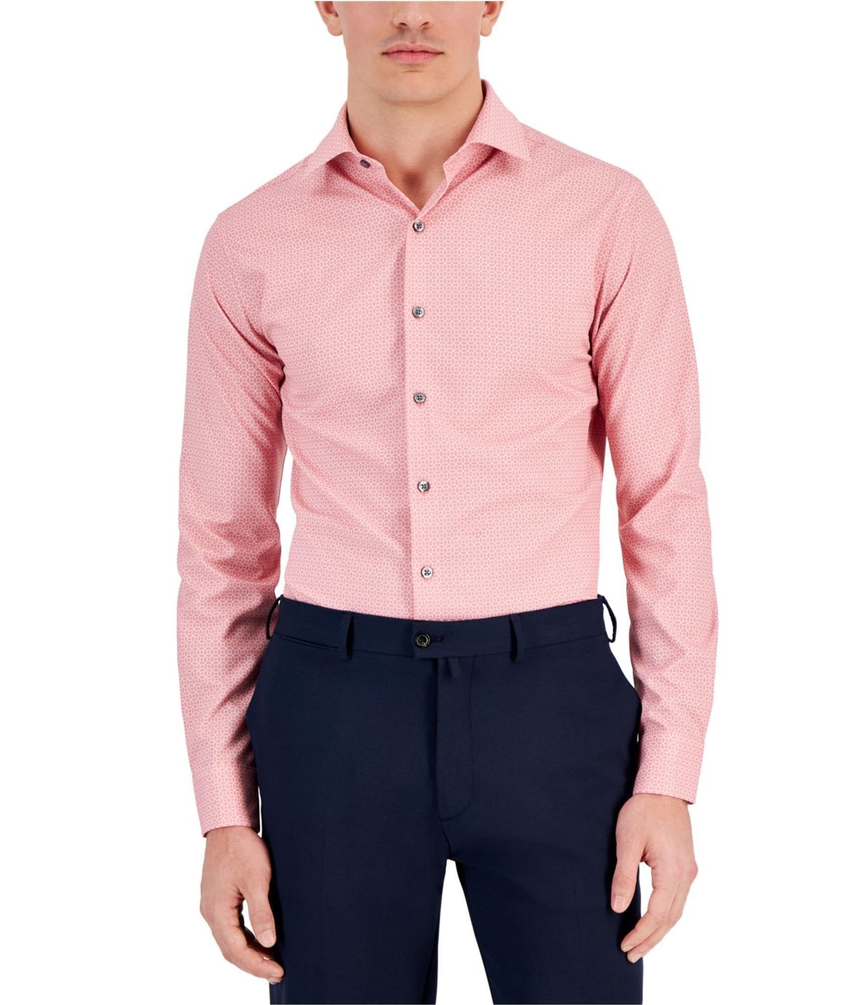 Alfani Mens Medallion Button Down Dress Shirt