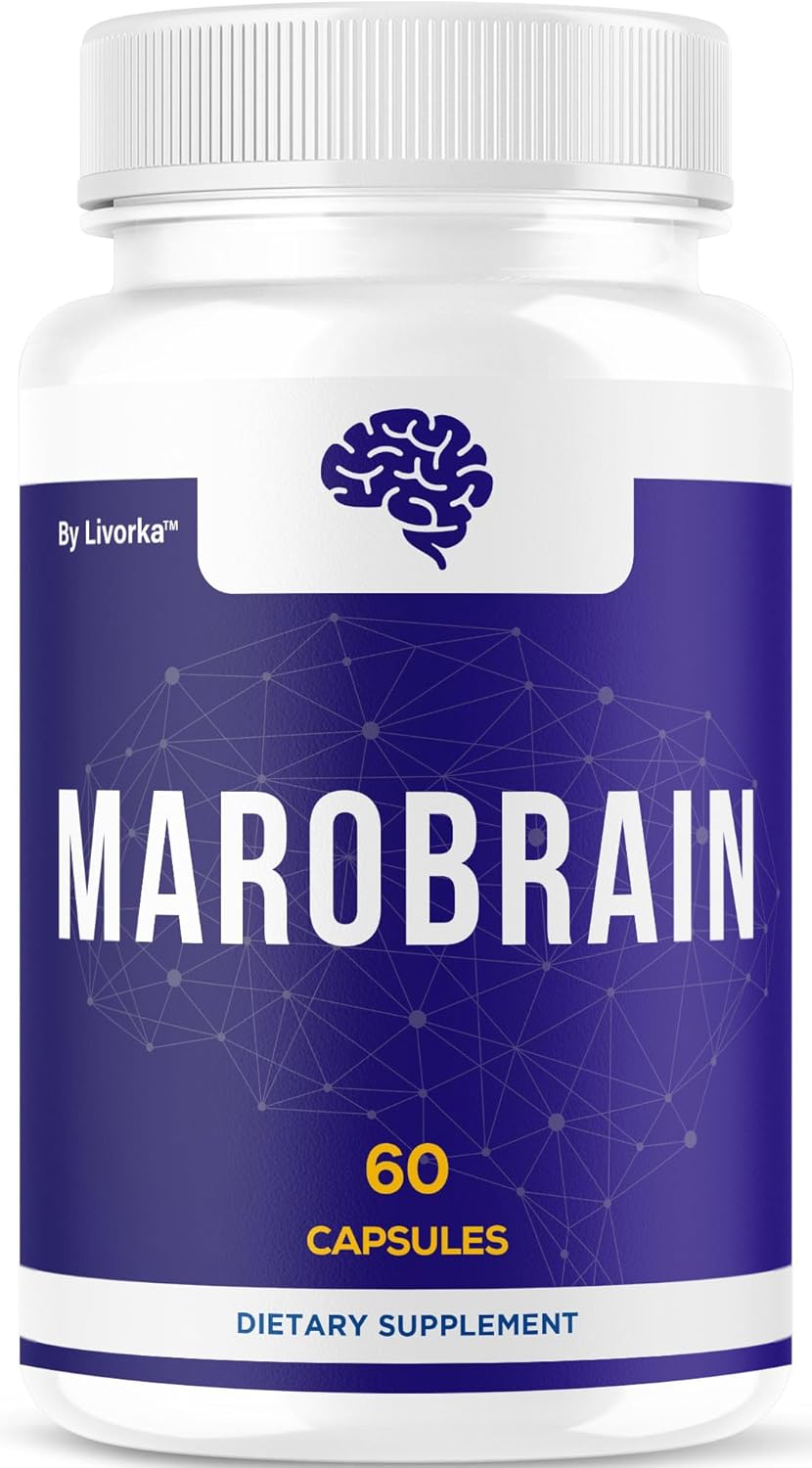 Marobrain Capsules - Official Marobrain Supplement Pills Daily Support Brain & Mermory Focus, All Natural Advanced Premium Formula for Overall Health & Wellness, 60 Capsules for 1 Month