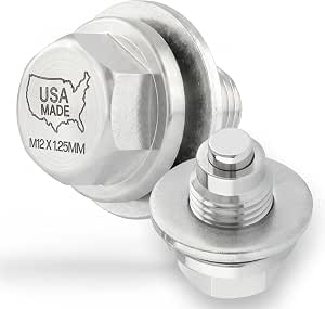 Votex - Made in USA - M12 X 1.25MM Magnetic Engine Oil Drain Plug fits Infiniti, Lexus, Nissan, Toyota - Stainless Steel - Part Number DP006