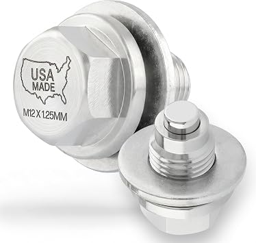 Votex - Made in USA - M12 X 1.25MM Magnetic Engine Oil Drain Plug fits Infiniti, Lexus, Nissan, Toyota - Stainless Steel - Part Number DP006
